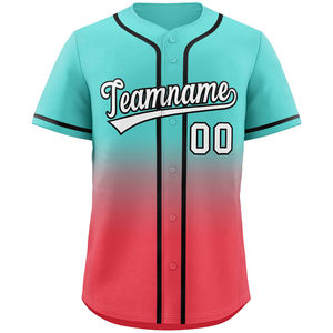 Camisetas de Béisbol Sublimadas Personalizadas al por Mayor, con Botones Parciales o Completos, Transpirables, 100% Poliéster, Doble Correa, Rojo Verde Mar 2026 - Product Image 2