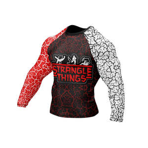 High Quality Adult Men's MMA Rash Guard Compression T-Shirt UPF50+ Full <b>Sleeve</b> Spandex/Polyester 260g Silk Screen Customized - Product Image 2