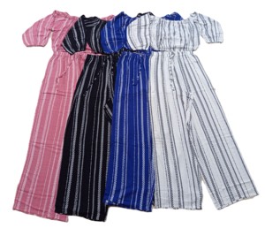 Ensemble décontracté deux pièces pour femme : haut à col rond et manches longues, pantalon ample à jambes larges en nylon/coton à séchage rapide - Product Image 6