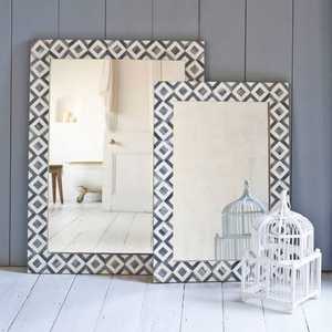 Cadres de miroir ronds en bois avec incrustations de nacre écologiques, style zen asiatique, pour les designers d'intérieur de mariages, les magasins de décoration intérieure et les tables. - Product Image 5