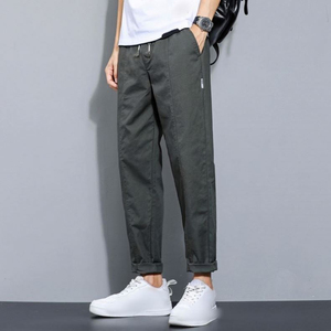 <b>Drawstring</b> Tapered Cuffed Men’s <b>Pants</b> Casual Jogger Style Trousers - Product Image 6