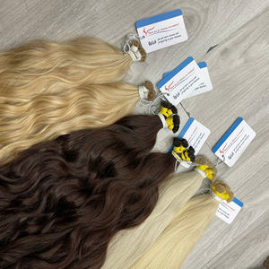 Extensiones de Cabello Ondulado con Punta Plana 2025 de Gran Venta al por Mayor, Extensiones de Cabello Humano con Punta Plana de Vietnam, Cabello Ruso Ondulado con Queratina - Product Image 4