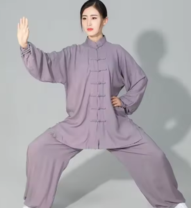ชุดกังฟูผ้าฝ้ายสีดำสำหรับผู้หญิง ทรงหลวม ระบายอากาศได้ดี กางเกงสำหรับฝึกศิลปะการต่อสู้ สไตล์ผู้ใหญ่ - Product Image 4