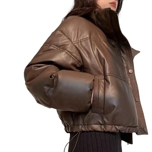 Latest High Quality <b>Turtle</b> <b>Neck</b> Soild Color Cotton Filling Puffer Coat Zip Up Windproof Waterproof 100% Nylon For Women - Product Image 2