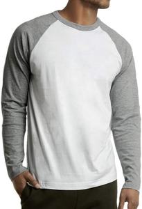 Personnalisé Propre Logo Hommes de Haute Qualité Coton Polyester Imprimé à Manches Longues Raglan T-Shirt OEM Personnalisé - Product Image 3