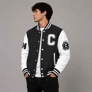 Unique Design <b>Top</b> Quality Varsity Jacket for Men Casual Wear Fashionable Stand Collar Solid <b>Maroon</b> Color Baseball Varsity Jacket - Product Image 2