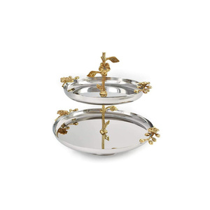 Base Redonda de Metal Dorado de Lujo para Pastel con Pedestal Elevado para Decoración de Mesa de Postres de Boda - Product Image 5