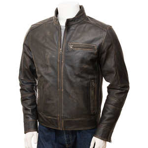 Chaqueta de Motero Personalizable para Hombre, de Cuero Vacuno Vintage, Transpirable, Impermeable, Resistente al Viento, Estilo Urbano, Hecha en Sialkot, Pakistán - Product Image 3