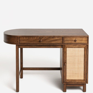 Escritorio de madera de teca maciza de estilo aristocrático - Product Image 1