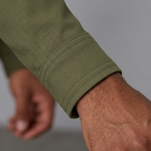 Ensemble de survêtement utilitaire vert olive uni pour homme, veste à capuche zippée et pantalon de jogging à cordon de serrage, style streetwear décontracté - Product Image 5