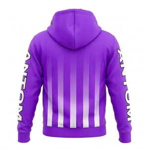 Sudadera con Capucha Personalizada con Rayas Moradas, Impresión por Sublimación, Sudadera de Felpa para Equipo, Hombre y Mujer, OEM, Venta al Por Mayor Directa de Fábrica - Product Image 3