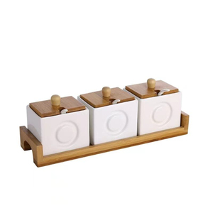 Boîte de rangement alimentaire industrielle en bois avec plateaux et couvercles hermétiques pour la conservation des aliments dans la cuisine, empilable - Product Image 5