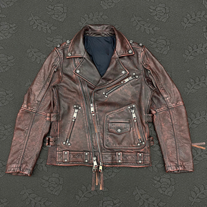 Veste en cuir vintage imperméable multi-zippée pour homme, style décontracté, design élégant et luxueux, texture raffinée et distincte - Product Image 6