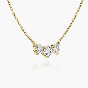 Pendentif 3 pierres en diamant de synthèse RAMDUT IMPEX, avec chaîne en argent 925 plaqué or, bijoux de luxe raffinés - Product Image 3