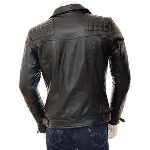 Veste en cuir véritable pour homme, coupe ajustée, fabrication d'usine, épaisseur standard, imperméable, respirante, coupe-vent, look élégant - Product Image 6