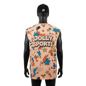 Camiseta sin mangas de algodón grueso con estampado de jersey, estilo urbano, logotipo personalizado, 100% algodón, para hombre, corte holgado, estampada. - Product Image 2