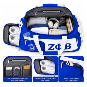 Bolsa de Viaje Deportiva de Fin de Semana para Mujer, Marca Zeta Phi Beta Sorority, de Cordura, con Compartimento para Zapatos, con Cierre - Product Image 2