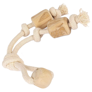 Coffee wood with jute <b>rope</b> interactive playing pet toy dog chewing bone degradable organic natural wood pet toy teething stick - Product Image 5