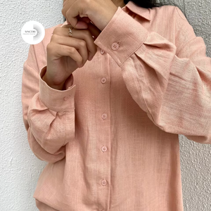 Chemise d'été décontractée en lin mélangé, boutonnée, tissée, inaltérable, anti-rétrécissement, séchage rapide, du fabricant vietnamien, usine OEM ODM - Product Image 1