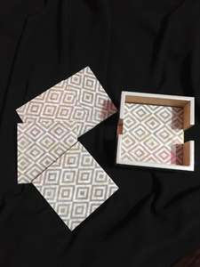 Juego de Posavasos de Resina y Esmalte para Bebidas, Ideal para Cocina, Cafetería y Regalos Festivos, Procedente de la India - Product Image 2