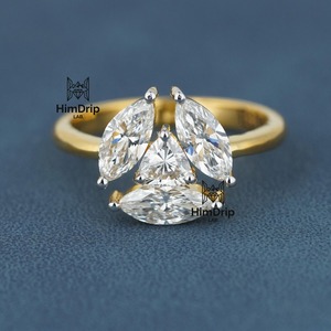 Bague de fiançailles pour homme en or de luxe avec diamant de laboratoire taille marquise, bijoux de mariage pour homme, disponible à la vente, fournisseur indien - Product Image 1