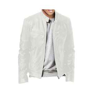 Veste en cuir pour homme 100% authentique de qualité supérieure, en toile, avec col montant, style urbain élégant, très vendue - Product Image 2