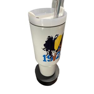 40oz 1922 Hand Sign Sigma Gamma Rho Tumbler with Straw Large Capacity Insulated Travel <b>Cup</b> with Handle <b>Reusable</b> Sorority - Product Image 2