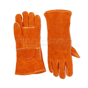 Gants de soudure en cuir de haute qualité, protection forte contre l'abrasion, gants de sécurité, logo personnalisé, gants de construction industrielle - Product Image 5