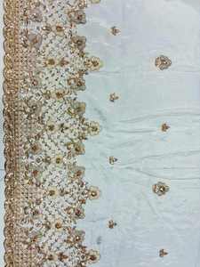Tissu brodé perlé Dobby 100% soie pour robes de mariée, dentelle et vêtements pour filles - Fournisseur et fabricant sur mesure - Product Image 5