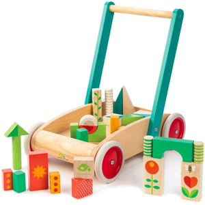 Marche-bébé en bois multi-activités avec xylophone intégré, engrenages et jeu de tri de formes. Disponible aux prix de gros. - Product Image 3