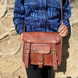 Sac à main élégant en cuir de chèvre fait à la main sac à bandoulière 9*11 pouces sac en cuir sacs marron - Product Image 2