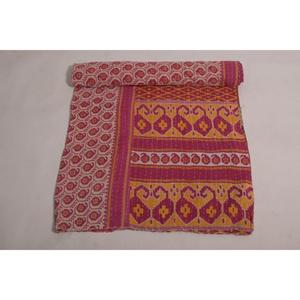 Vintage Kantha <b>Quilt</b> Indian Floral Print Handmade Cotton <b>Throw</b> Eco Friendly Boho Reversible Bedspread - Product Image 3