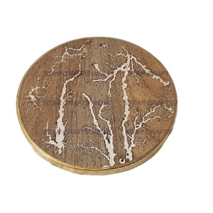 Meilleur prix sous-verres meilleur conception usine de noël différents modèles logo personnalisé sous-verres en bois naturel acacia et résine pour boissons - Product Image 1