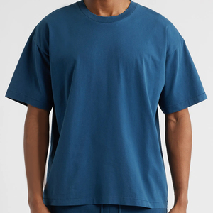 เสื้อยืดคอตตอนเจอร์ซีย์ทรงโอเวอร์ไซส์ คอกลม แขนสั้น สำหรับผู้ชาย เสื้อยืดลำลองฤดูร้อน มีโลโก้ - Product Image 1