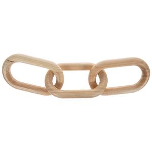 Eslabones de cadena Quemar de madera Decorativo Pulido Eslabones de madera natural Cadena Decoración ovalada Escultura de madera India - Product Image 5