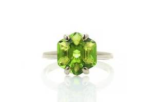 925 Sterling Silver Natural Green Hexagon <b>Peridot</b> Gemstone Stacking Fine <b>Ring</b> Minimalist Women's Fine Jewelry Wholesale Supplier - Product Image 3