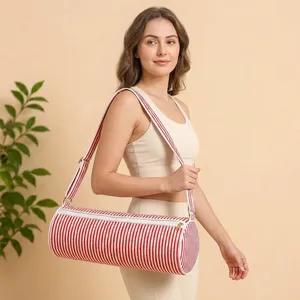 Sac de transport de tapis de yoga matelassé en coton fait main de luxe, imprimé floral, rembourré, écologique, pour fitness, Pilates, gym et voyage - Product Image 4