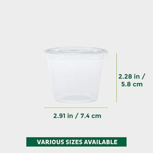 ชุดถ้วยซูเฟลพลาสติกขนาด 5.5 ออนซ์ พร้อมฝาปิด จำนวน 100 ชุด สำหรับใส่เยลลี่ช็อต ซอสปรุงรส และบรรจุภัณฑ์สำหรับทดลองชิม - Product Image 1