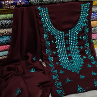 Baju Salwar Kameez Wanita Dengan Bordir, Model Longgar, Panjang Mata Kaki, Pakaian Kasual Tradisional India Pakistan