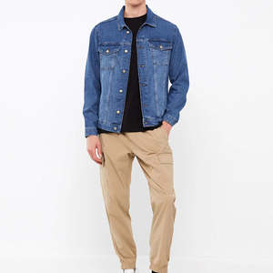 Chaqueta para hombre, color personalizado, logotipo frontal, chaquetas de mezclilla para hombre, alta calidad, 100% algodón, transpirable, ecológico, precio al por mayor - Product Image 5