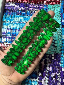 Lot en gros de paires assorties de cabochons mosaïques multicolores naturels, pierres d'incrustation de designer, pierres précieuses en vrac de forme allongée pour pendentif - Product Image 3