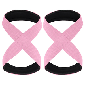 Sangles de musculation professionnelles de qualité pour bodybuilders, forme 8, poignées de puissance, légères, réglables, confortables, unisexes - Product Image 4