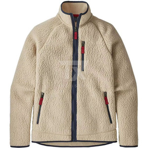 Hot Sale Men's <b>Sherpa</b> Fleece Hooded Jacket Stand Collar Customized Padded Winter Outdoor Streetwear Style Canvas <b>Fabric</b> Front - Product Image 1