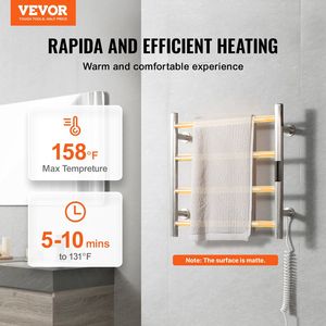Toallero Eléctrico de Pared con 4 Barras, Pantalla LED y Temporizador, Calentador de Toallas Impermeable IPX5 para Baño - Product Image 2