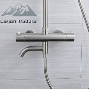 Système <span class=keywords><strong>de</strong></span> <span class=keywords><strong>douche</strong></span> à effet pluie Wayon Luxury en nickel brossé avec douchette et bec <span class=keywords><strong>de</strong></span> baignoire - Product Image 4