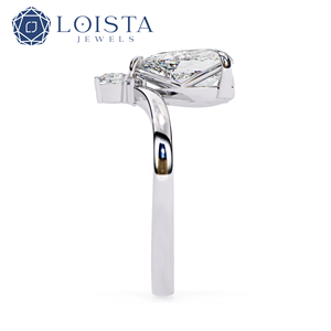 Bague de fiançailles solitaire en or jaune Dalianna 10K 14K 18K avec diamant fantaisie de forme poire cultivé en laboratoire certifié IGI - Product Image 3