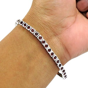 Pulsera de Granate de Corte Redondo a Precio Mayorista, Diseño Duradero Estilo Fiesta, Plata de Ley 925 Sólida, Joyería para Uso Diario - Product Image 2