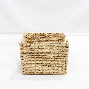 Natural Woven Rattan Storage Basket <b>Square</b> Organizer <b>Bin</b> with Handles for Living Room Bedroom Bathroom - Product Image 3