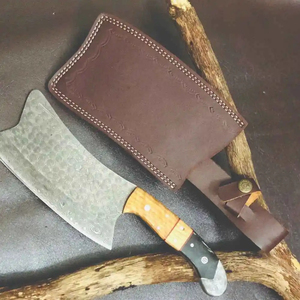 Cuchillo de Chef Burraq OEM/ODM, Hecho a Mano, de Acero de Damasco Industrial, Multifuncional, con Patrón de Gota de Lluvia, Funda de Cuero - Product Image 3