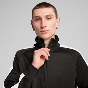 Wholesale <b>Men</b> Black Tracksuit with <b>White</b> Side Stripe Zip <b>Jacket</b> and Jogger Pants Two Piece Casual Sportswear Training Outfit Set - Product Image 5